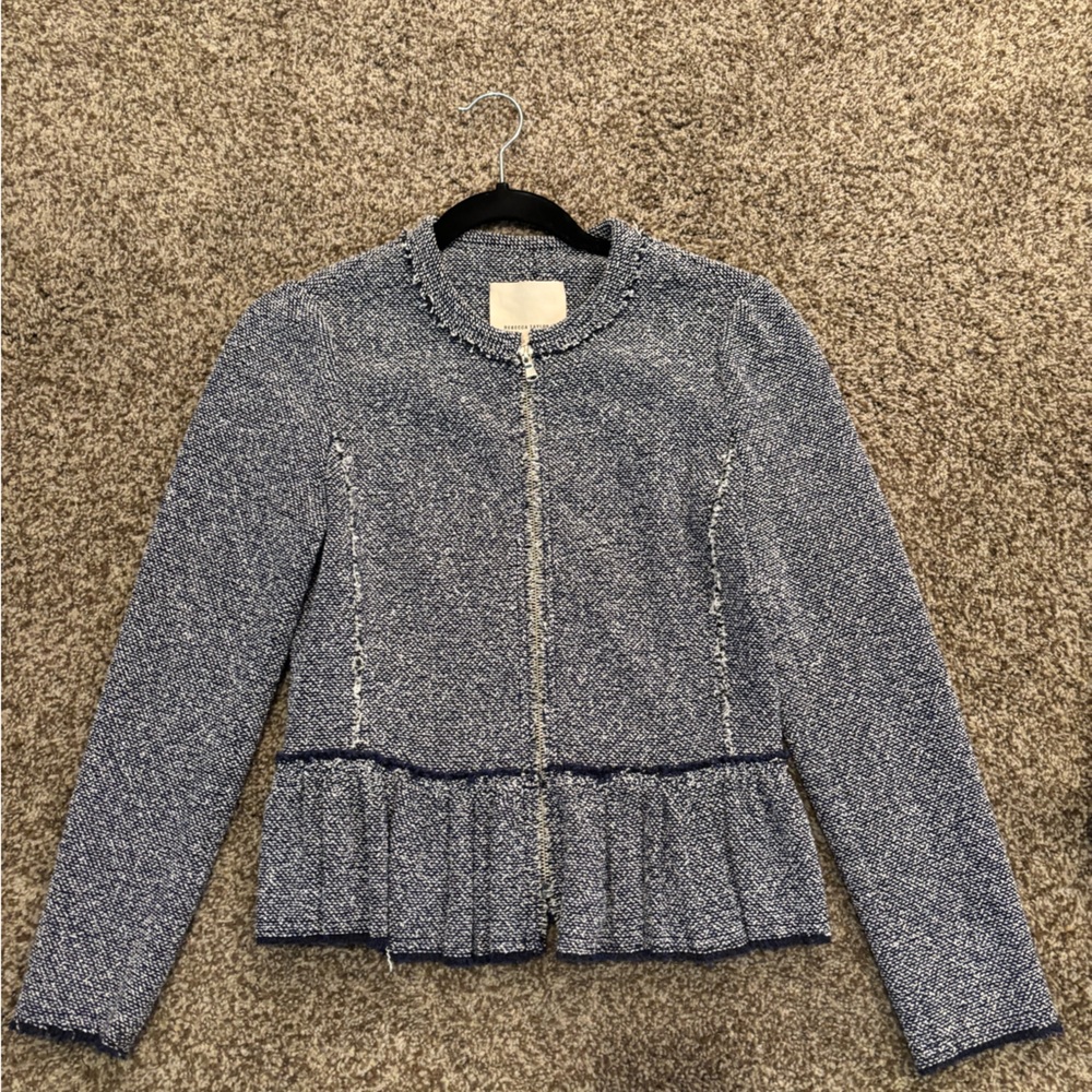 Rebecca Taylor Blue Textured Cardigan